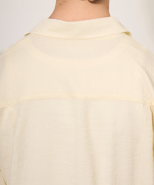 Adoon plain(アドーンプレーン)の「Crepe Sheer Basic L/S Shirt / 楊柳シアーベーシックシャツ(シャツ/ブラウス・メンズ・ライトグレー/ブラウン/アイボリー/オレンジ系その他・MEDIUM/LARGE)」の15枚目の写真