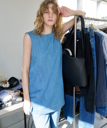 Minimal Denim Dress_Light blue