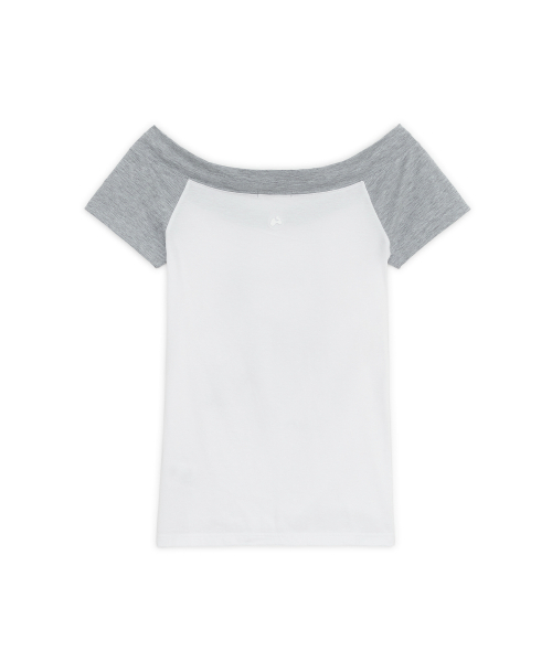 HUG YOUR SKIN（ハグユアスキン）の「ラブシックドローイングオフショルダーティー（アイボリー）（Tシャツ/カットソー・レディース・その他・FREE）」の2枚目の写真