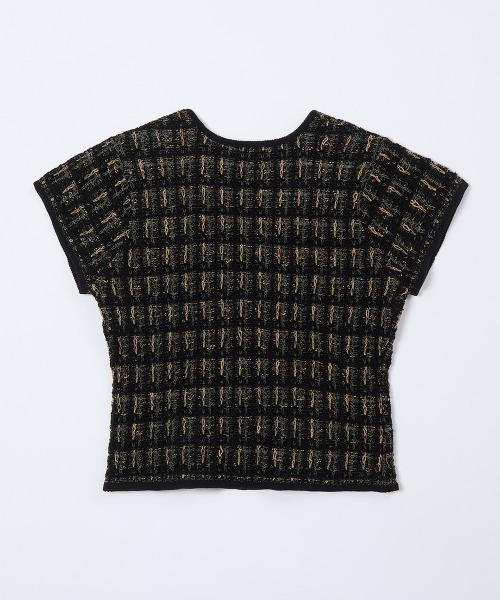 leinwande（ラインヴァンド）の「Check Jacquard Tshirt / チェックジャガードTシャツ（Tシャツ/カットソー・レディース・Yellow/Black/Wine・ONE SIZE）」の6枚目の写真