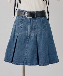 ベルト付プリーツスカート