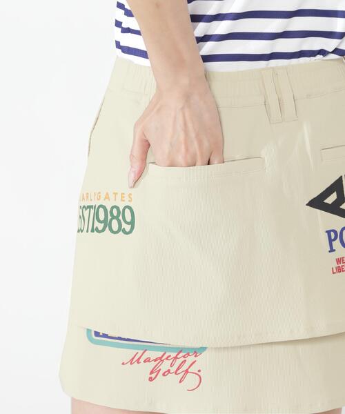 PEARLY GATES(パーリーゲイツ)の「【PEARLY GATES】【一部店舗&公式オンライン限定カラー有り】カレッジロゴPeストレッチドビースカート(スカート・レディース・ブラック系その他/ベージュ系その他・SMALL/LARGE/MEDIUM)」の16枚目の写真