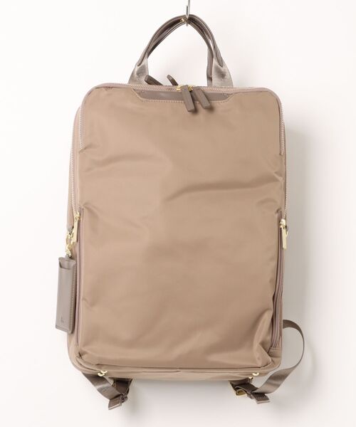 ace.(エース)の「フィッテム ビジネスリュック レディースビジネス A4/14.0インチPC収納 17/20L 68686(ビジネスバッグ・レディース・ブラック/チャコール/ブラック×ブラック/ベージュ・FREE)」の4枚目の写真