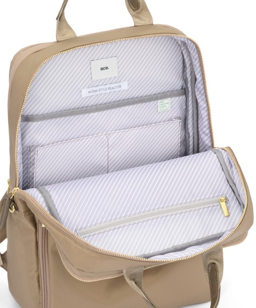 ace.(エース)の「フィッテム ビジネスリュック レディースビジネス A4/14.0インチPC収納 17/20L 68686(ビジネスバッグ・レディース・ブラック/チャコール/ブラック×ブラック/ベージュ・FREE)」の17枚目の写真
