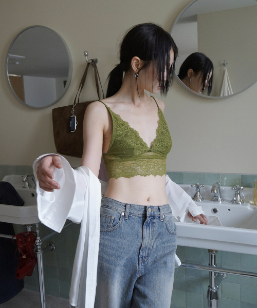 PROJECT WAVE(プロジェクトウェーブ)の「RACE BRA TOP-GREEN(Tシャツ/カットソー・レディース・ライトグレー/グリーン/ブラウン/アイボリー・FREE)」の6枚目の写真