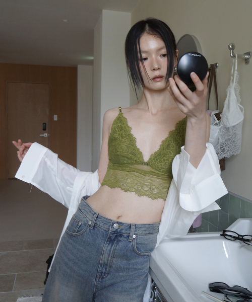PROJECT WAVE(プロジェクトウェーブ)の「RACE BRA TOP-GREEN(Tシャツ/カットソー・レディース・ライトグレー/グリーン/ブラウン/アイボリー・FREE)」の7枚目の写真