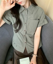 チェック柄半袖シャツ