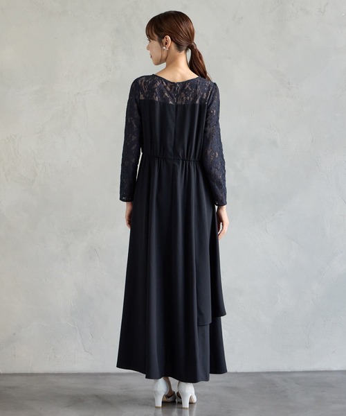 AIMER(エメ)の「レーススリーブビスチェデザインロングパーティードレス(ドレス・レディース・ネイビー/ブラック・LARGE/MEDIUM)」の9枚目の写真