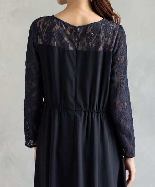 AIMER(エメ)の「レーススリーブビスチェデザインロングパーティードレス(ドレス・レディース・ネイビー/ブラック・LARGE/MEDIUM)」の11枚目の写真