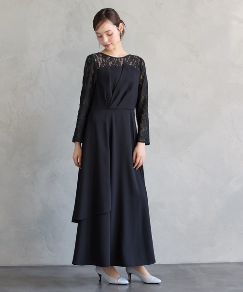 AIMER(エメ)の「レーススリーブビスチェデザインロングパーティードレス(ドレス・レディース・ネイビー/ブラック・LARGE/MEDIUM)」の19枚目の写真