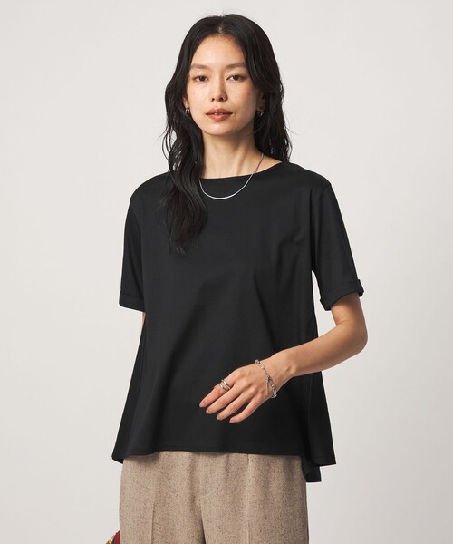 green label relaxing（グリーンレーベルリラクシング）の「Aライン Tシャツ  汗染み防止（Tシャツ/カットソー・レディース・ブラック/ライトグレー/モカ/オフホワイト・FREE）」の15枚目の写真