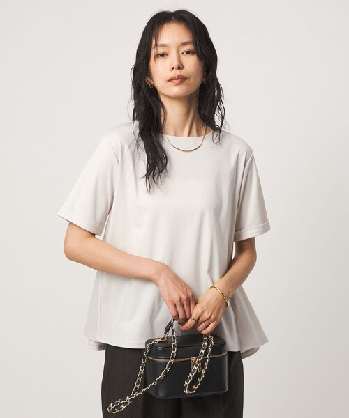 green label relaxing（グリーンレーベルリラクシング）の「Aライン Tシャツ  汗染み防止（Tシャツ/カットソー・レディース・ブラック/ライトグレー/モカ/オフホワイト・FREE）」の18枚目の写真