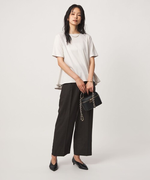 green label relaxing（グリーンレーベルリラクシング）の「Aライン Tシャツ  汗染み防止（Tシャツ/カットソー・レディース・ブラック/ライトグレー/モカ/オフホワイト・FREE）」の20枚目の写真