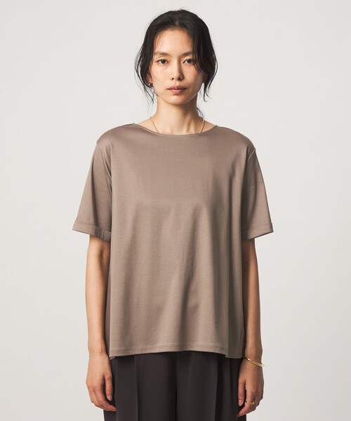 green label relaxing（グリーンレーベルリラクシング）の「Aライン Tシャツ  汗染み防止（Tシャツ/カットソー・レディース・ブラック/ライトグレー/モカ/オフホワイト・FREE）」の22枚目の写真