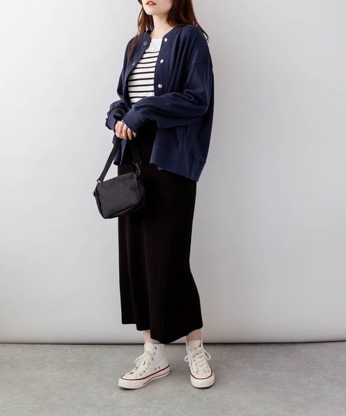 ElegChic（エレグシック）の「コットンワッフルカーディガン（カーディガン/ボレロ・レディース・ネイビー/パープル/ブラック/チャコールグレー・4L/XL/M）」の20枚目の写真