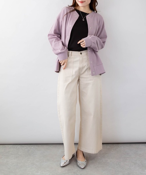 ElegChic（エレグシック）の「コットンワッフルカーディガン（カーディガン/ボレロ・レディース・ネイビー/パープル/ブラック/チャコールグレー・4L/XL/M）」の22枚目の写真