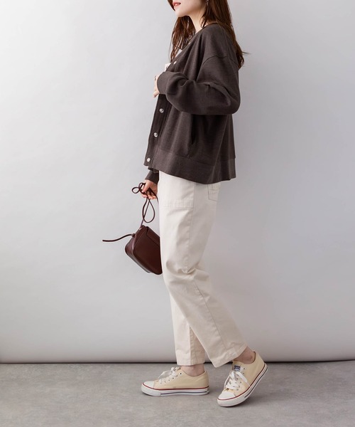 ElegChic（エレグシック）の「コットンワッフルカーディガン（カーディガン/ボレロ・レディース・ネイビー/パープル/ブラック/チャコールグレー・4L/XL/M）」の14枚目の写真