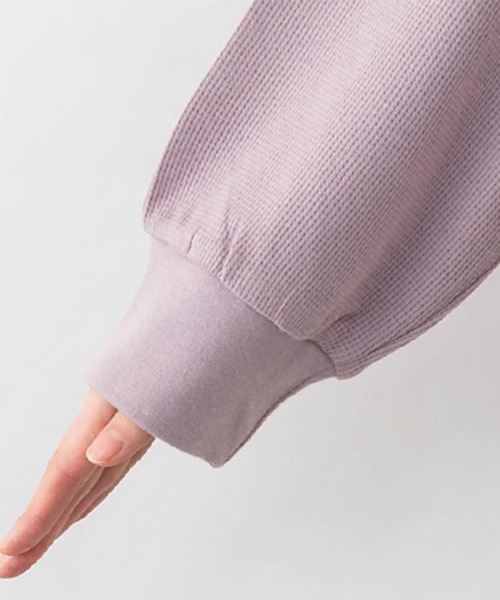 ElegChic（エレグシック）の「コットンワッフルカーディガン（カーディガン/ボレロ・レディース・ネイビー/パープル/ブラック/チャコールグレー・4L/XL/M）」の8枚目の写真