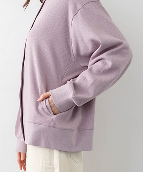 ElegChic（エレグシック）の「コットンワッフルカーディガン（カーディガン/ボレロ・レディース・ネイビー/パープル/ブラック/チャコールグレー・4L/XL/M）」の9枚目の写真