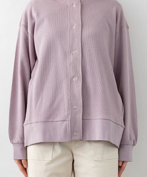 ElegChic（エレグシック）の「コットンワッフルカーディガン（カーディガン/ボレロ・レディース・ネイビー/パープル/ブラック/チャコールグレー・4L/XL/M）」の10枚目の写真