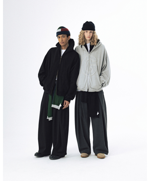 ANGLAN(アングラン)の「Big Applique Hood Zip-Up - Melange Grey(パーカー・メンズ・その他・2/1)」の8枚目の写真