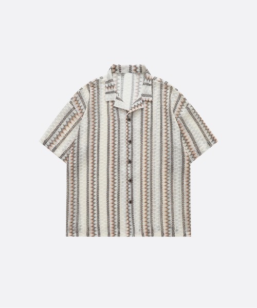 U:UME(ユーム)の「Emboss Hollow Out Shirt(シャツ/ブラウス・メンズ・アイボリー・LARGE/MEDIUM/SMALL)」の1枚目の写真