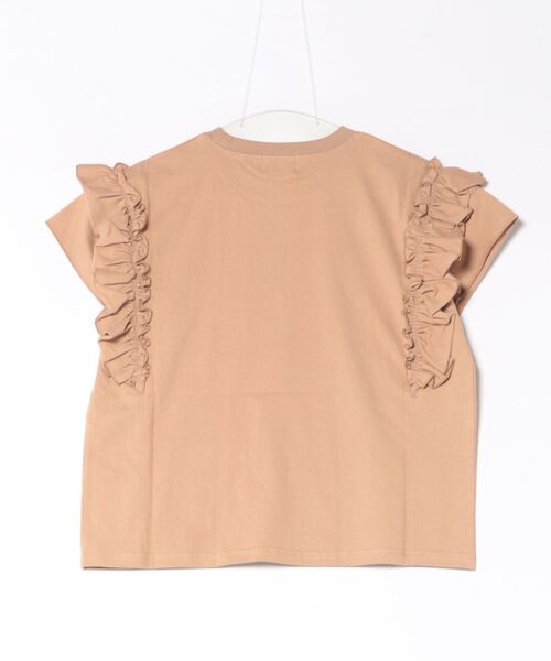 Re Fiina(フィーナ)の「コットンフリルカットソー(Tシャツ/カットソー・レディース・ベージュ/チャコールグレー・FREE)」の3枚目の写真