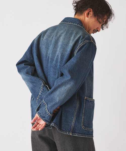 JOURNAL STANDARD relume(ジャーナルスタンダード レリューム)の「クラフトデニム 13.5OZ カバーオール(デニムジャケット・メンズ・ネイビー/ブラック系その他/ブルー系その他・MEDIUM/LARGE)」の5枚目の写真