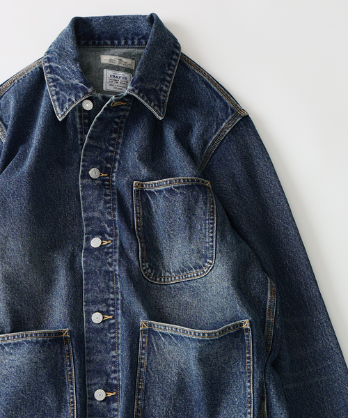 JOURNAL STANDARD relume(ジャーナルスタンダード レリューム)の「クラフトデニム 13.5OZ カバーオール(デニムジャケット・メンズ・ネイビー/ブラック系その他/ブルー系その他・MEDIUM/LARGE)」の9枚目の写真