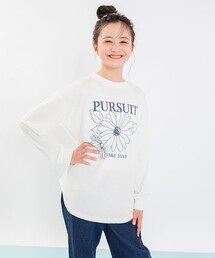 MELLOW-LY（メロウリー）の「【MELLOW-LY/綿100】アソートロゴルーズ長袖Tシャツ（Tシャツ/カットソー）」