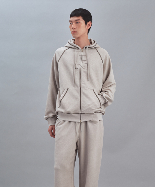 Rest&Recreation(レストアンドレクリエーション)の「PIGMENT HOOD ZIP-UP - BEIGE(パーカー・メンズ・その他・LARGE/SMALL)」の1枚目の写真