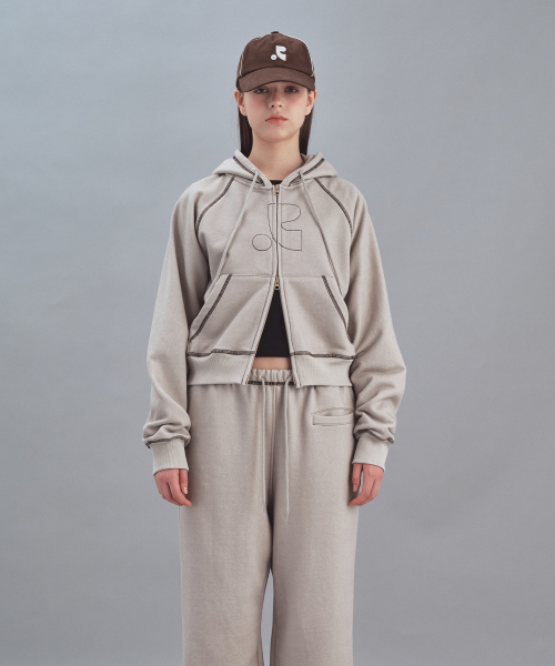Rest&Recreation(レストアンドレクリエーション)の「PIGMENT HOOD ZIP-UP - BEIGE(パーカー・メンズ・その他・LARGE/SMALL)」の3枚目の写真