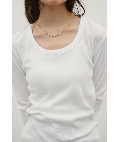 STYLEMIXER(スタイルミキサー)の「UネックロンT(Tシャツ/カットソー・レディース・ホワイト/ブラック/マスタード・FREE)」の9枚目の写真