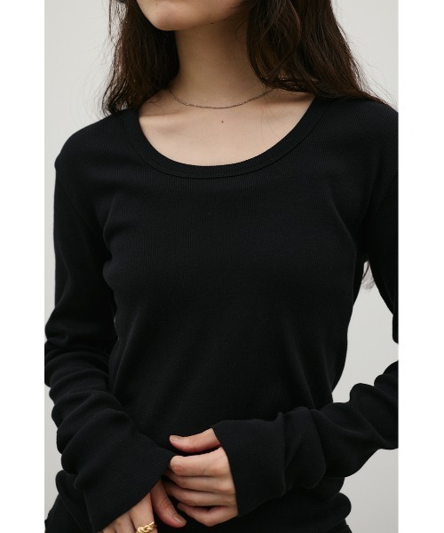 STYLEMIXER(スタイルミキサー)の「UネックロンT(Tシャツ/カットソー・レディース・ホワイト/ブラック/マスタード・FREE)」の17枚目の写真