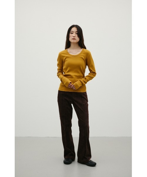 STYLEMIXER(スタイルミキサー)の「UネックロンT(Tシャツ/カットソー・レディース・ホワイト/ブラック/マスタード・FREE)」の22枚目の写真