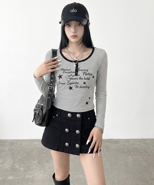 non-hedge(ノンヘッジ)の「フロントボタンミニスカート(スカート・レディース・ブラック/カーキ・S/M)」の19枚目の写真