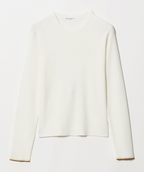 BEAUTY&YOUTH UNITED ARROWS（ビューティーアンドユースユナイテッドアローズ）の「リブライン ニットプルオーバー ウォッシャブル（ニット/セーター・レディース・モカ/オフホワイト・FREE）」の2枚目の写真