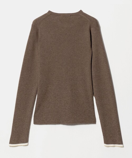 BEAUTY&YOUTH UNITED ARROWS（ビューティーアンドユースユナイテッドアローズ）の「リブライン ニットプルオーバー ウォッシャブル（ニット/セーター・レディース・モカ/オフホワイト・FREE）」の3枚目の写真