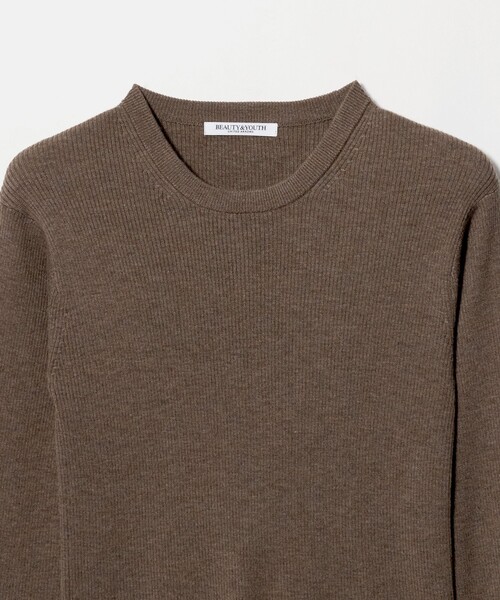 BEAUTY&YOUTH UNITED ARROWS（ビューティーアンドユースユナイテッドアローズ）の「リブライン ニットプルオーバー ウォッシャブル（ニット/セーター・レディース・モカ/オフホワイト・FREE）」の4枚目の写真