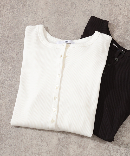 JOURNAL STANDARD relume(ジャーナルスタンダード レリューム)の「ソフトベアテレコヘンリープルオーバー(Tシャツ/カットソー・レディース・キャメル/ホワイト/ブラック・FREE)」の2枚目の写真