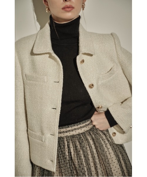 ERADIE(エラディエ)の「Éclat Wool Tweed Jacket ウールブレンドツィードジャケット(その他アウター・レディース・オフホワイト・FREE)」の22枚目の写真