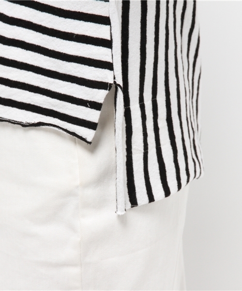 v::room（ヴィルーム）の「v::room(ヴィルーム) フレンチスリーブボーダーTシャツ/エクスクルーシフ゛コレクション（Tシャツ/カットソー・レディース・ブラック/グレー・2/1/0）」の3枚目の写真