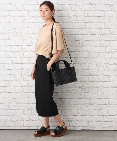 LEPSIM（レプシィム）の「GRINFILクロプドワイドパンツ　739535（その他パンツ・レディース・オフホワイト/ブラック/ライトベージュ/カーキ・MEDIUM/LARGE）」の7枚目の写真