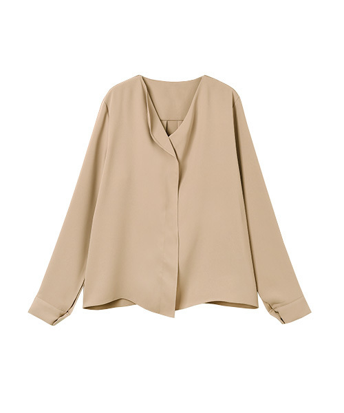 marjour（マージュール）の「シングルカラーブラウス（シャツ/ブラウス・レディース・ブラック/オフホワイト/ベージュ・MEDIUM）」の11枚目の写真