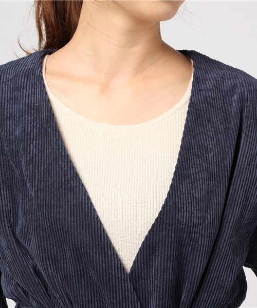 LBC（エルビーシー）の「コーデュロイガウンコート                  （その他アウター・レディース・オフホワイト/ネイビー/ブラウン・MEDIUM/LARGE）」の8枚目の写真