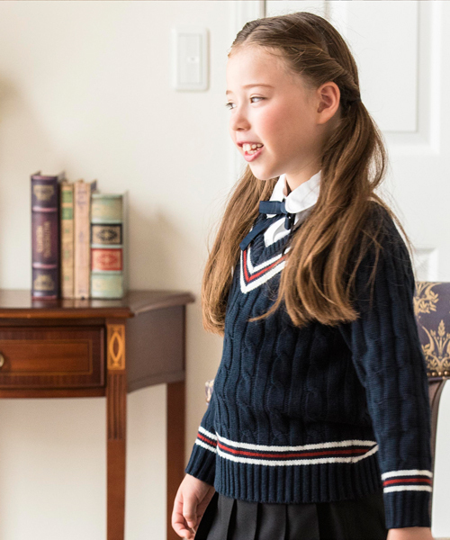Catherine Cottage（キャサリンコテージ）の「チルデンニット スクールセーター（ニット/セーター・キッズ・ネイビー・120/130/140/150/160/170）」の6枚目の写真