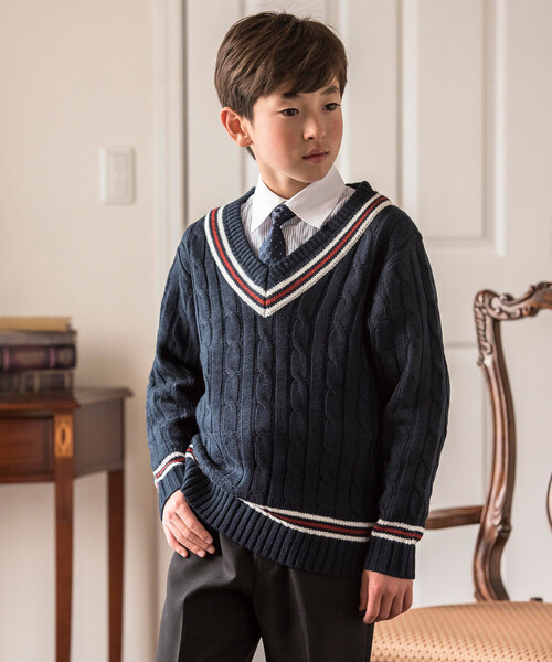 Catherine Cottage（キャサリンコテージ）の「チルデンニット スクールセーター（ニット/セーター・キッズ・ネイビー・120/130/140/150/160/170）」の10枚目の写真