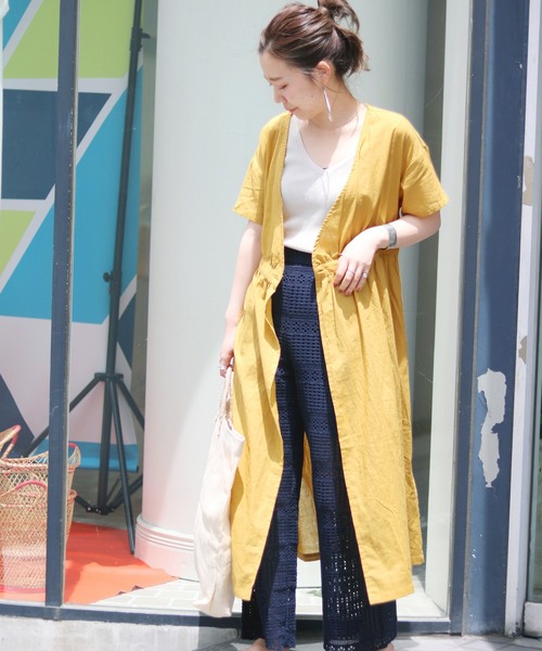 SLOBE IENA（スローブイエナ）の「2WAYカシュクールロングワンピース◆（ワンピース・レディース・ブラック/ホワイト/ブラウン/ブルー系その他/イエロー・FREE）」の5枚目の写真