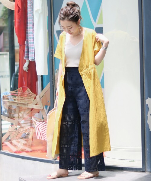 SLOBE IENA（スローブイエナ）の「2WAYカシュクールロングワンピース◆（ワンピース・レディース・ブラック/ホワイト/ブラウン/ブルー系その他/イエロー・FREE）」の14枚目の写真