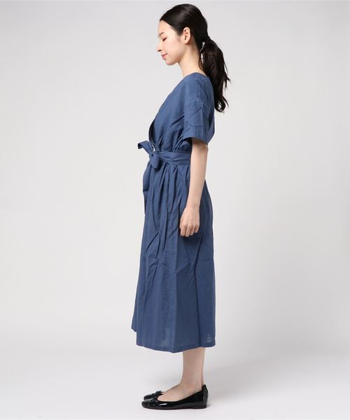 SLOBE IENA（スローブイエナ）の「2WAYカシュクールロングワンピース◆（ワンピース・レディース・ブラック/ホワイト/ブラウン/ブルー系その他/イエロー・FREE）」の20枚目の写真